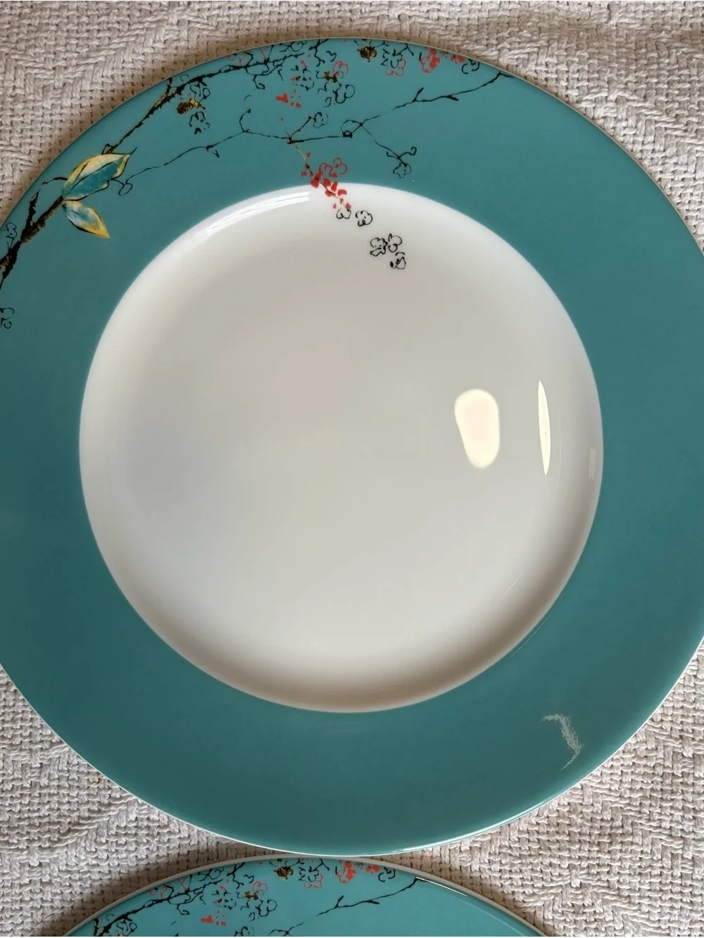 Lenox CHIRP Turquoise Simply Fine -- Set of 4 Dinner Plates 11